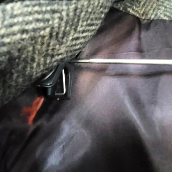 80's Vintage Karen, Charcoal Herringbone, Wool, Double Breasted, Car Coat Sz 14 - Picture 11 of 12